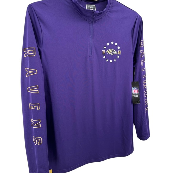 NFL Baltimore Ravens XL Purple 1/4 Zip Pullover Team Apparel Long Sleeve Shirt‎ - Picture 3 of 11